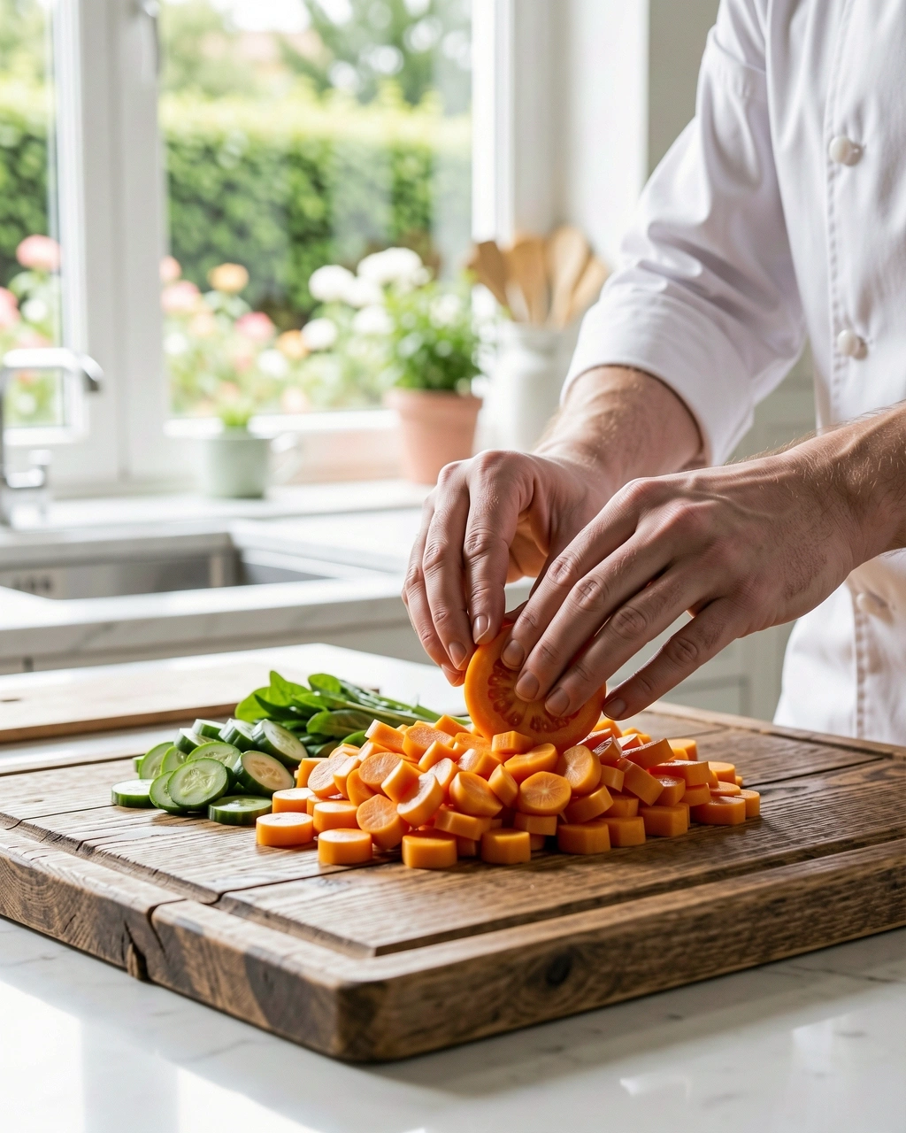Frisches Gemüse und Rezepte für gesunde Mahlzeitenplanung