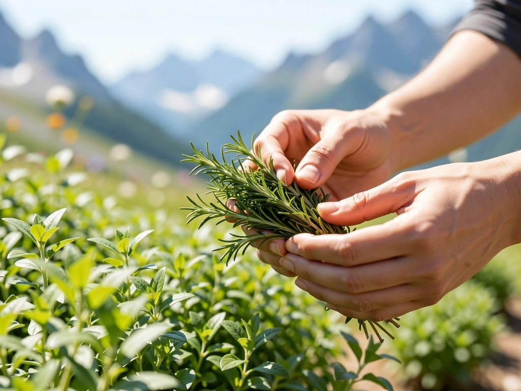 Frische Kräuter Auswahl in den Alpen